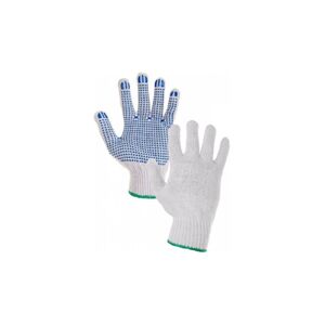 CXS Falo PVC p&ouml;tty&ouml;s textil munkav&eacute;delmi c&eacute;rnakesztyű, feh&eacute;r-k&eacute;k, 8-as m&eacute;ret