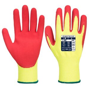 PORTWEST VIS-TEX HR CUT A626 / V&aacute;g&aacute;s&aacute;ll&oacute; nitril kesztyű, D szint - s&aacute;rga/piros M