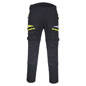 PORTWEST DX4 WORK DX449 / Stretch munkanadr&aacute;g, f&eacute;nyvisszaverő szalaggal - fekete UK 40/EU 56