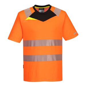 PORTWEST HI-VIS DX413 / F&eacute;nyvisszaverő rugalmas ing - HV narancss&aacute;rga/fekete 4XL