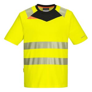 PORTWEST HI-VIS DX413 / F&eacute;nyvisszaverő rugalmas ing - HV s&aacute;rga/fekete 4XL