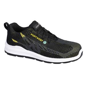 PORTWEST ECO FLY COMPOSITE S1PS SR FO FC06 / K&ouml;rnyezetbar&aacute;t biztons&aacute;gi cipő S1PS SR - fekete/s&aacute;rga 36