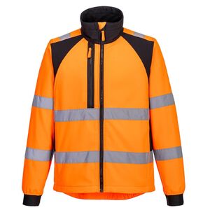 PORTWEST WX2 ECO HI-VIS CD875 / F&eacute;nyvisszaverő softshell ECO kab&aacute;t - HV narancss&aacute;rga/fekete L