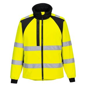 PORTWEST WX2 ECO HI-VIS CD875 / F&eacute;nyvisszaverő softshell ECO kab&aacute;t - HV s&aacute;rga/fekete S