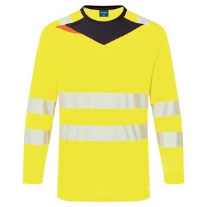 PORTWEST HI-VIS DX416 / F&eacute;nyvisszaverő p&oacute;l&oacute;, hossz&uacute; ujj&uacute; - HV s&aacute;rga/fekete 4XL