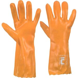 CERVA STANDARD PLUS / Varrott, PVC-be m&aacute;rtott pamutkesztyű - s&aacute;rga 10