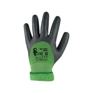 CXS DOUBLE ROXY WINTER / Nitrilbe m&aacute;rtott t&eacute;li kesztyű - z&ouml;ld/fekete 10