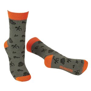 BENNONKY TREK SOCKS GREEN/NARANCS / Zokni, trek mot&iacute;vummal - z&ouml;ld/narancss&aacute;rga 45-47