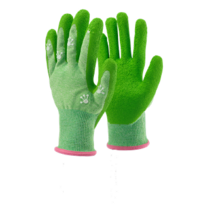 Gyerek munkav&eacute;delmi kesztyű latex m&aacute;rt&aacute;ssal, gum&iacute;rozott mandzsett&aacute;val