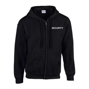 Security kapucnis kardig&aacute;n - fekete